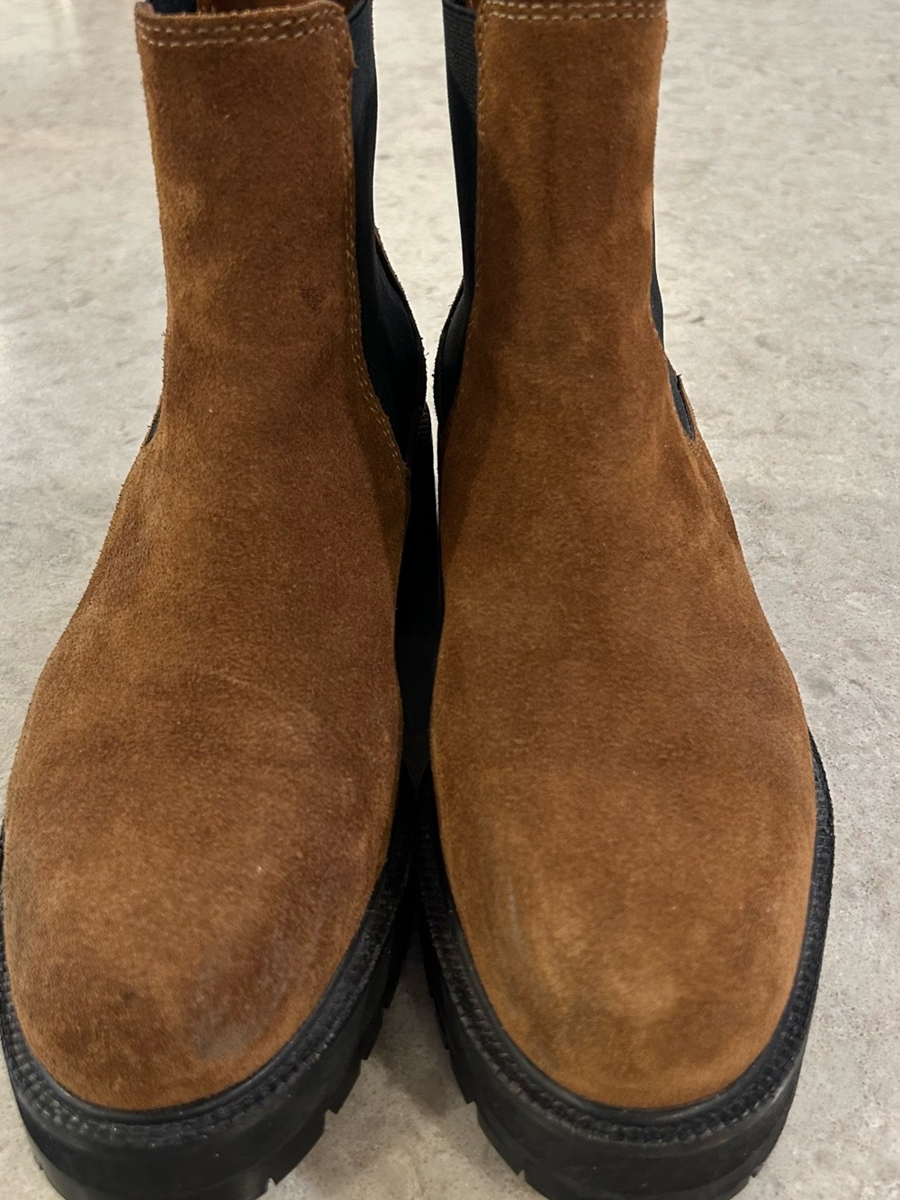 Polo Ralph Lauren Suede Chelsea Lug Boot Chocolate Brown 6.5